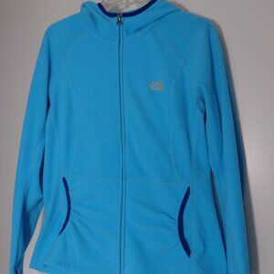 The North Face Women's Full-Zip Fleece Hoodie w. Pockets Light Blue Size L